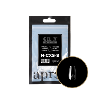 APRES - GEL-X® NATURAL COFFIN EXTRA SHORT REFILL TIP BAG