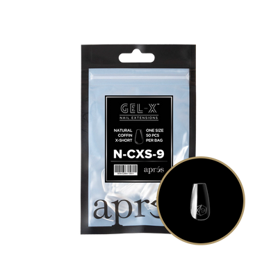 APRES - GEL-X® NATURAL COFFIN EXTRA SHORT REFILL TIP BAG