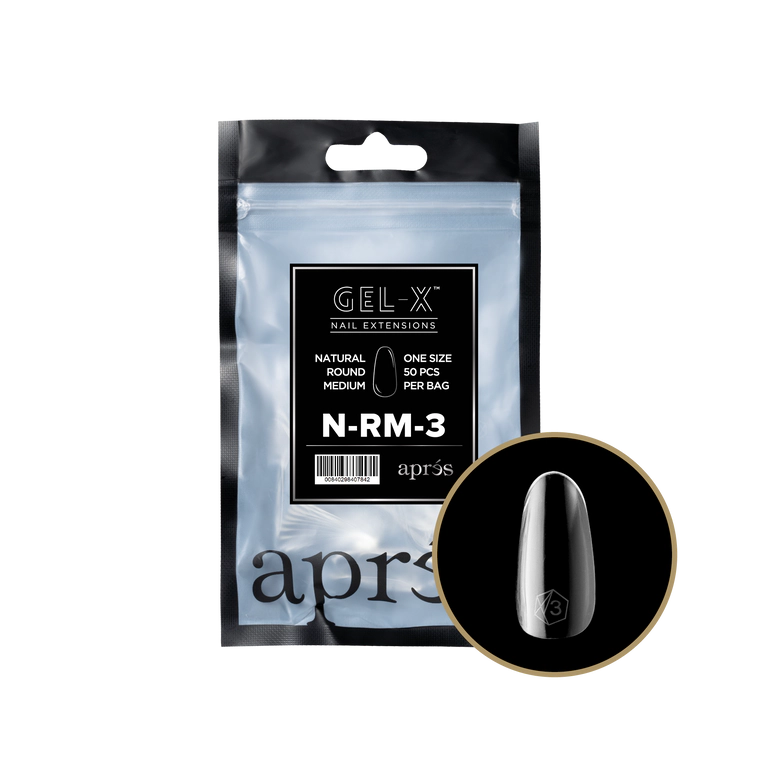 APRES - GEL-X® NATURAL ROUND MEDIUM REFILL TIP BAG