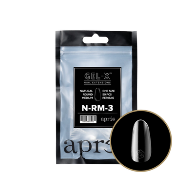 APRES - GEL-X® NATURAL ROUND MEDIUM REFILL TIP BAG