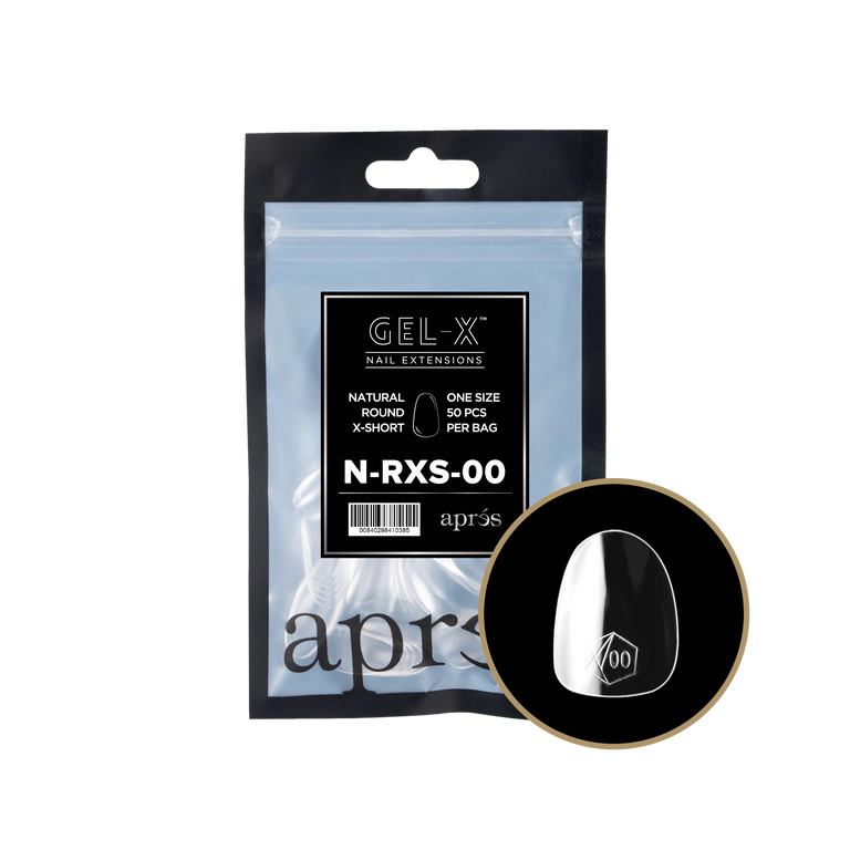 APRES - GEL-X® NATURAL ROUND EXTRA SHORT REFILL TIP BAG