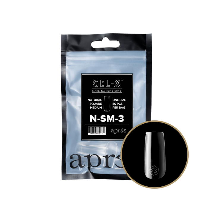 APRES - GEL-X® NATURAL SQUARE MEDIUM REFILL TIP BAG 2.0