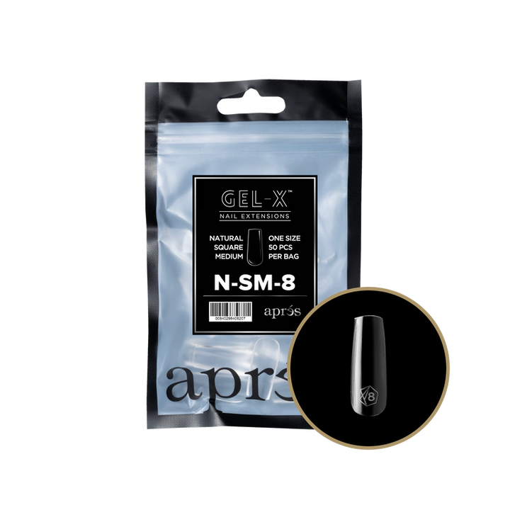 APRES - GEL-X® NATURAL SQUARE MEDIUM REFILL TIP BAG 2.0