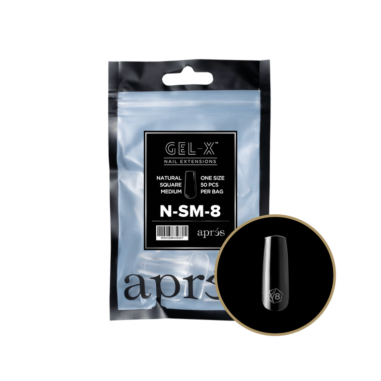 APRES - GEL-X® NATURAL SQUARE MEDIUM REFILL TIP BAG