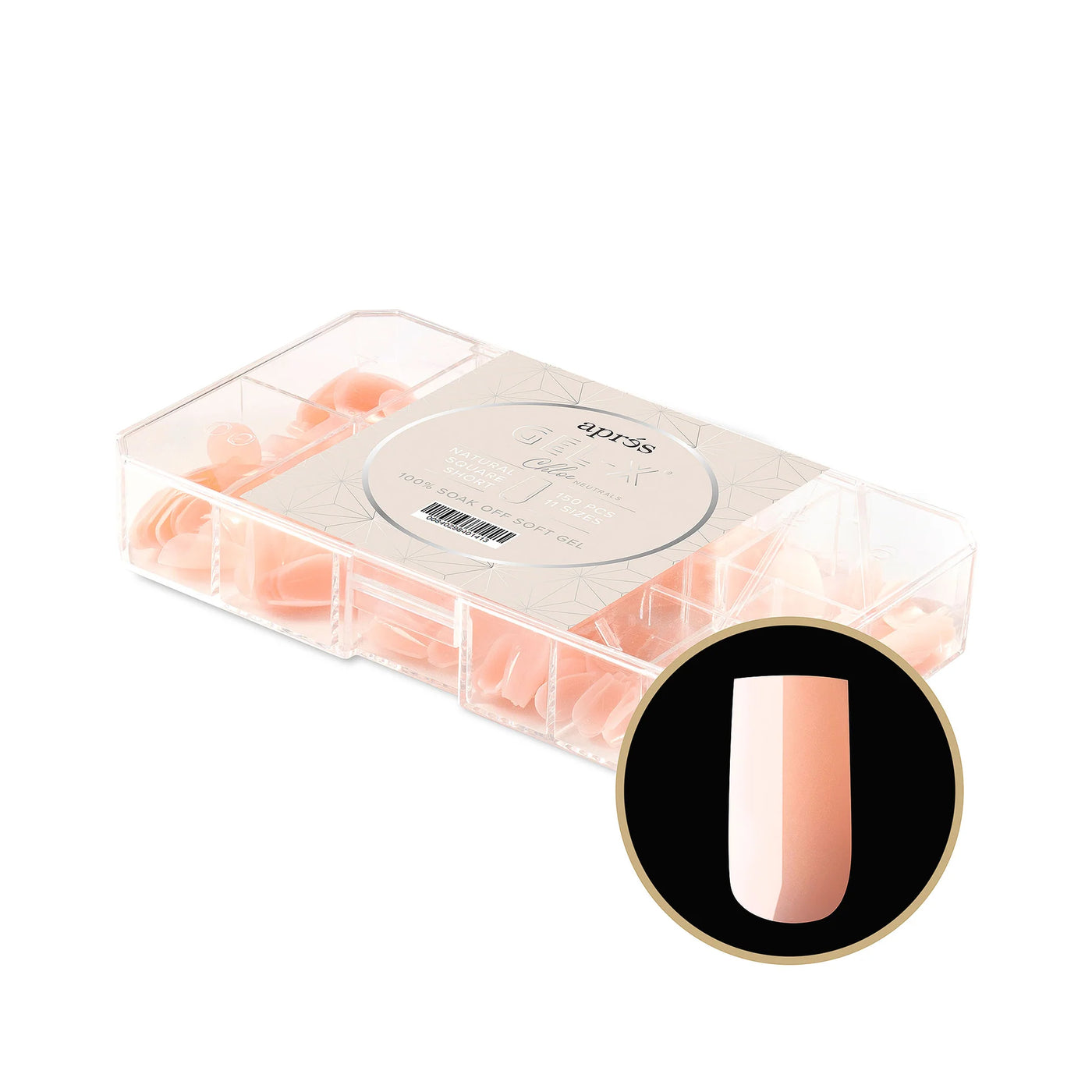 APRES - Gel-X® Neutrals Natural Chloe Square Short Box of Tips (150pcs)