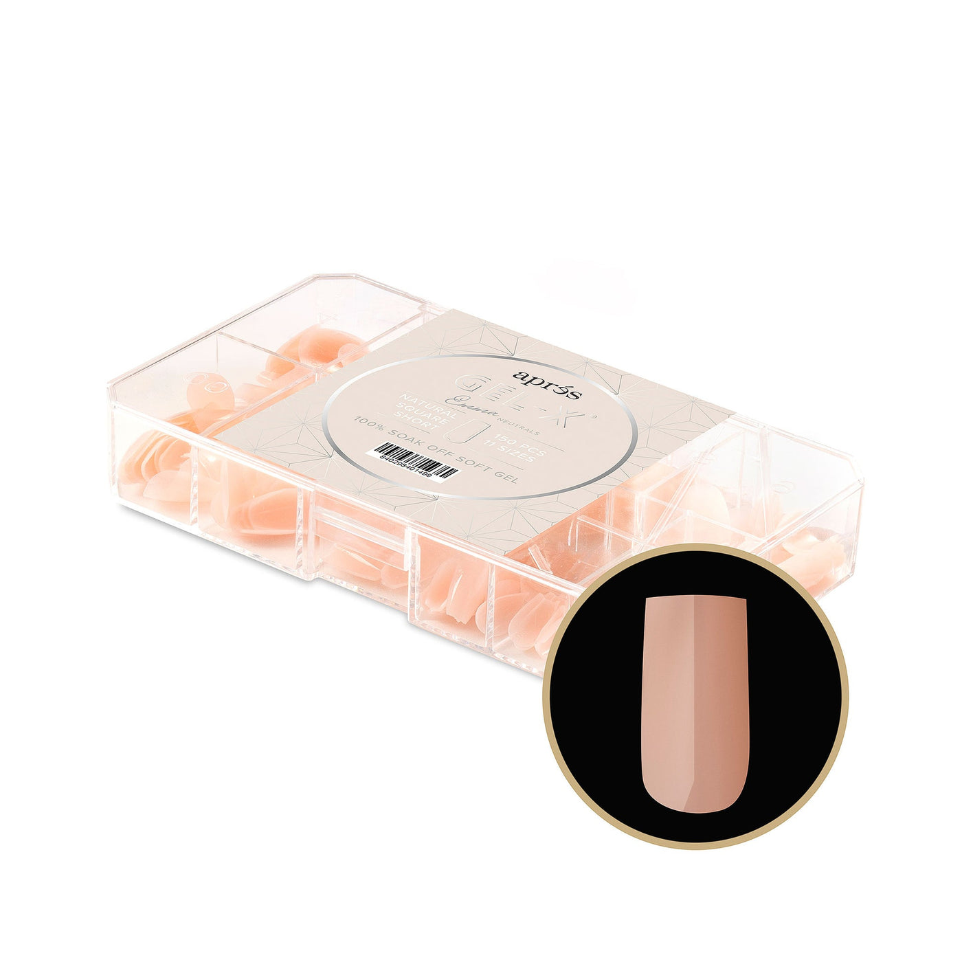 APRES - NEUTRALS GEL-X® Emma Natural Box of Tips 150 pcs - 11 sizes