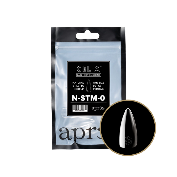 APRES - GEL-X® NATURAL STILETTO MEDIUM REFILL TIP BAG 2.0