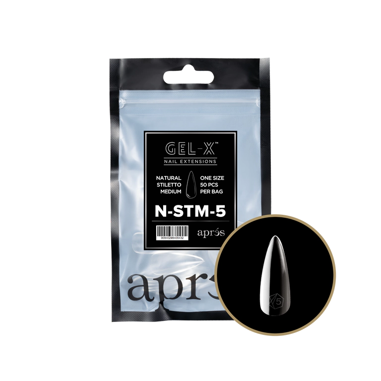 APRES - GEL-X® NATURAL STILETTO MEDIUM REFILL TIP BAG