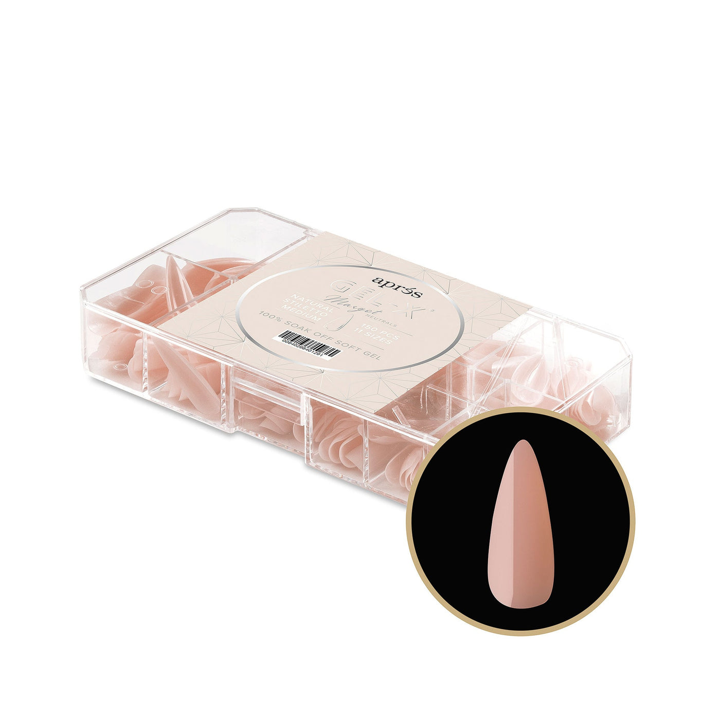 APRES - NEUTRALS GEL-X® Margot Natural Box of Tips 150 pcs - 11 sizes