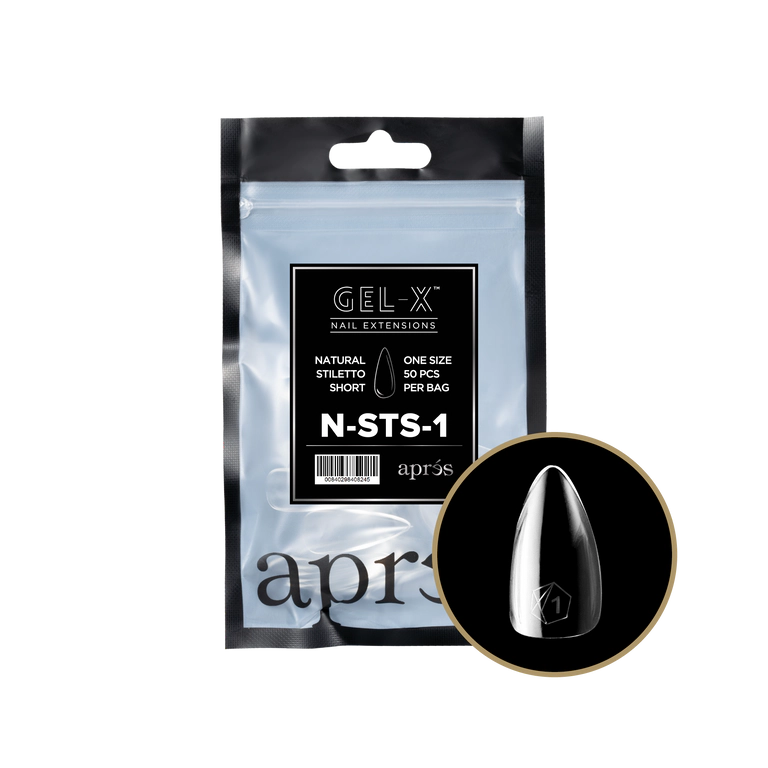 APRES - GEL-X® NATURAL STILETTO SHORT REFILL TIP BAG