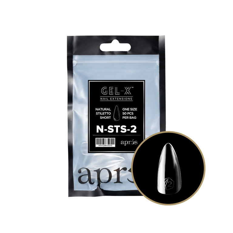 APRES - GEL-X® NATURAL STILETTO SHORT REFILL TIP BAG