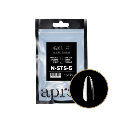 APRES - GEL-X® NATURAL STILETTO SHORT REFILL TIP BAG