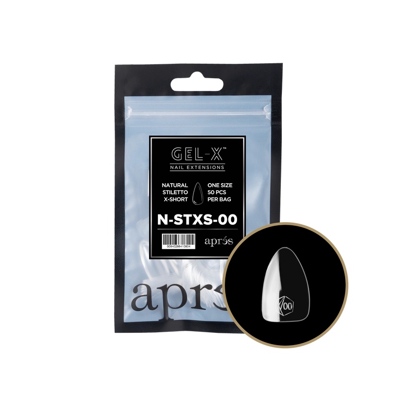 APRES - GEL-X® NATURAL STILETTO EXTRA SHORT REFILL TIP BAG