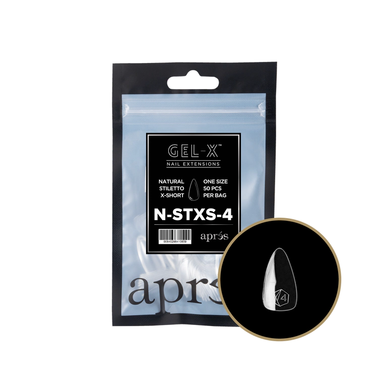 APRES - GEL-X® NATURAL STILETTO EXTRA SHORT REFILL TIP BAG