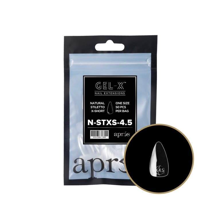 APRES - GEL-X® NATURAL STILETTO EXTRA SHORT REFILL TIP BAG