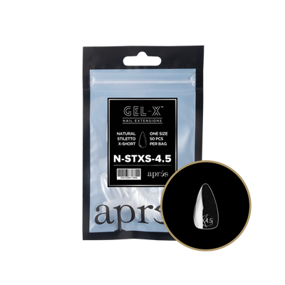 APRES - GEL-X® NATURAL STILETTO EXTRA SHORT REFILL TIP BAG