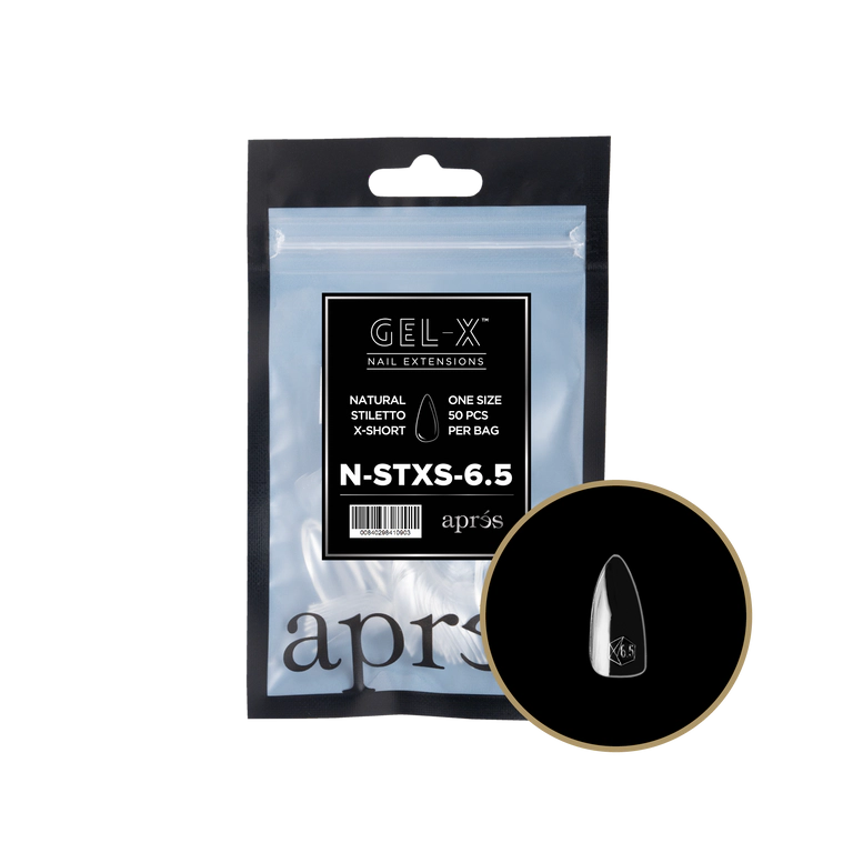 APRES - GEL-X® NATURAL STILETTO EXTRA SHORT REFILL TIP BAG