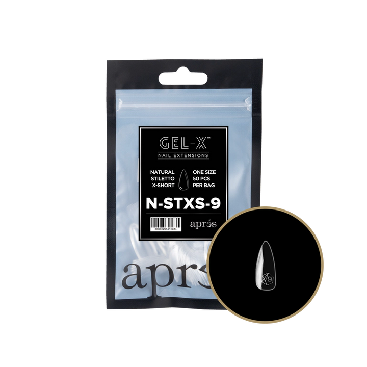 APRES - GEL-X® NATURAL STILETTO EXTRA SHORT REFILL TIP BAG 2.0
