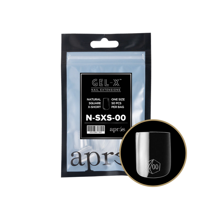APRES - GEL-X® NATURAL SQUARE EXTRA SHORT REFILL TIP BAG 2.0
