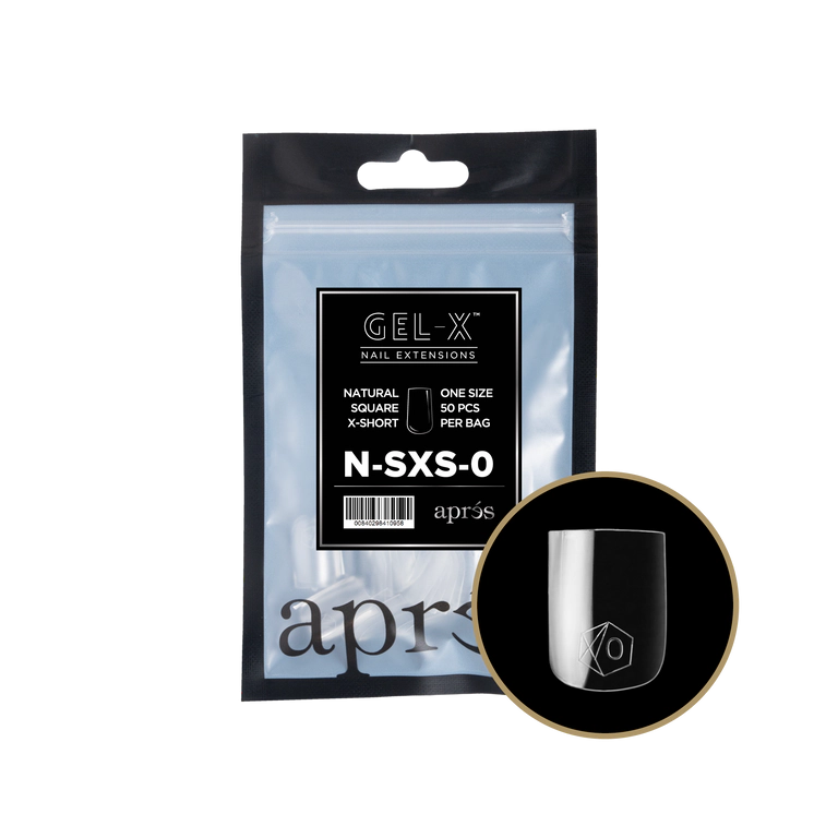 APRES - GEL-X® NATURAL SQUARE EXTRA SHORT REFILL TIP BAG 2.0