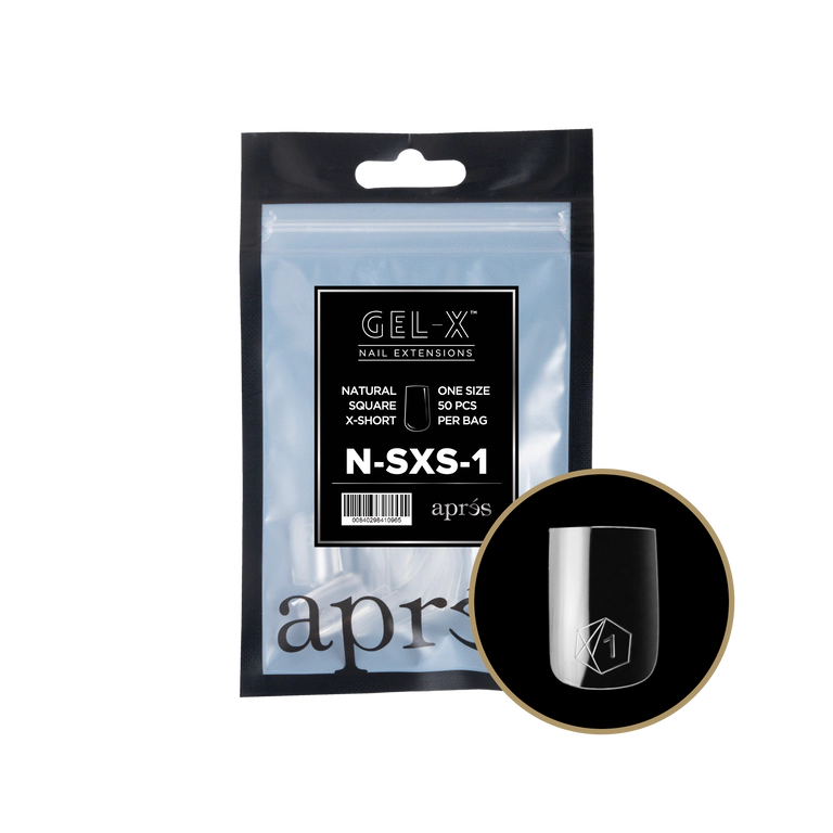 APRES - GEL-X® NATURAL SQUARE EXTRA SHORT REFILL TIP BAG 2.0