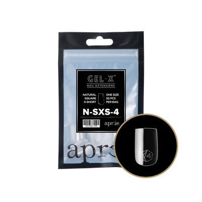 APRES - GEL-X® NATURAL SQUARE EXTRA SHORT REFILL TIP BAG