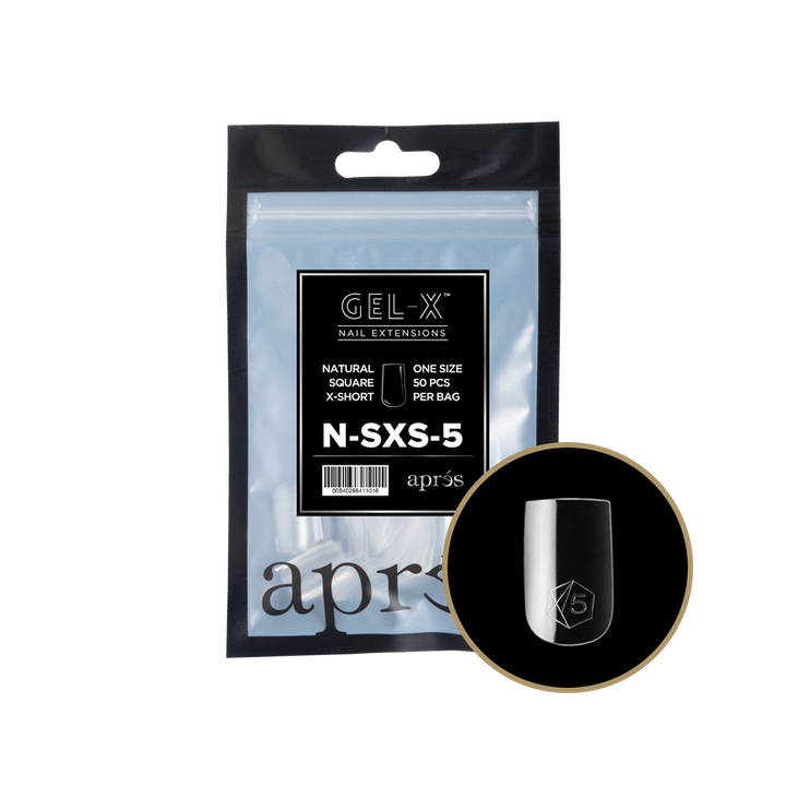 APRES - GEL-X® NATURAL SQUARE EXTRA SHORT REFILL TIP BAG 2.0