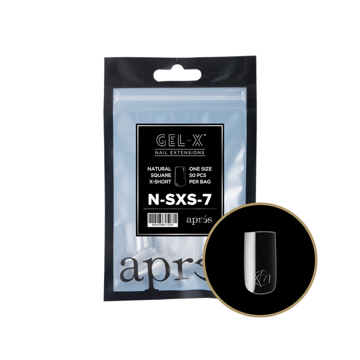 APRES - GEL-X® NATURAL SQUARE EXTRA SHORT REFILL TIP BAG 2.0