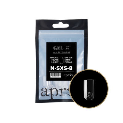 APRES - GEL-X® NATURAL SQUARE EXTRA SHORT REFILL TIP BAG