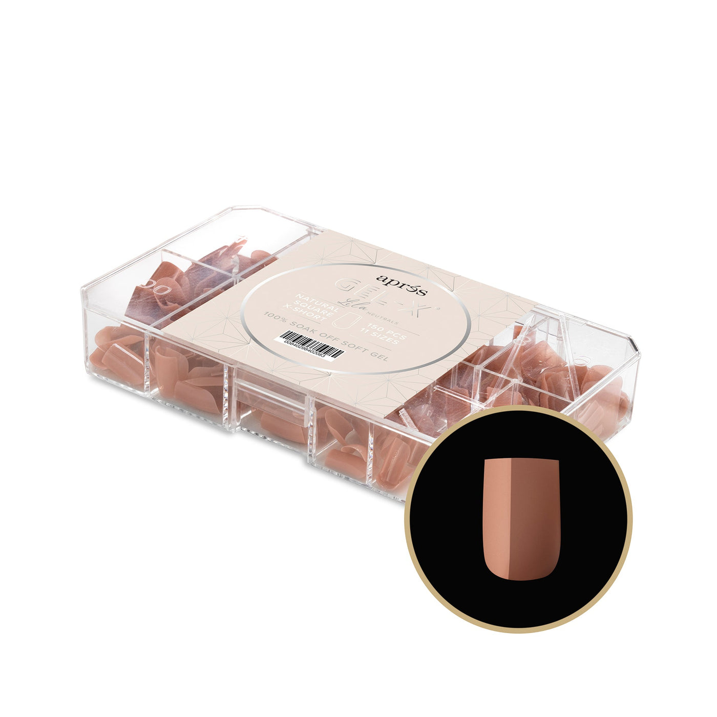 APRES - NEUTRALS GEL-X® Imani Natural Box of Tips 150 pcs - 11 sizes