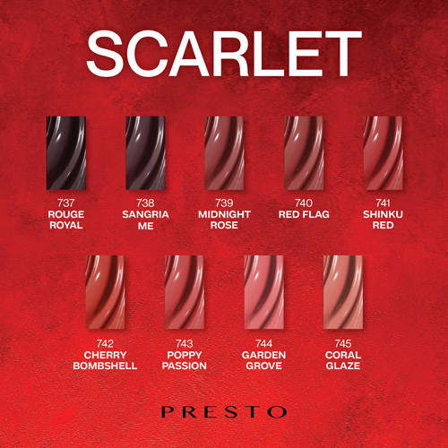 PRESTO Color Series SCARLET Set 9 Colors