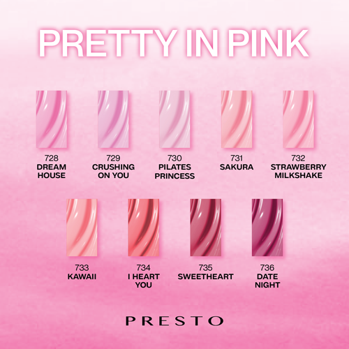 PRESTO Color Series PRETTY IN PINK Set 9 Colors