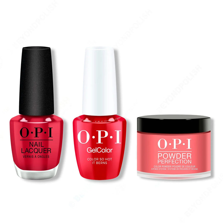 OPI - Intelli-Gel, Lacquer &amp; Dip Combo - Color So Hot It Berns