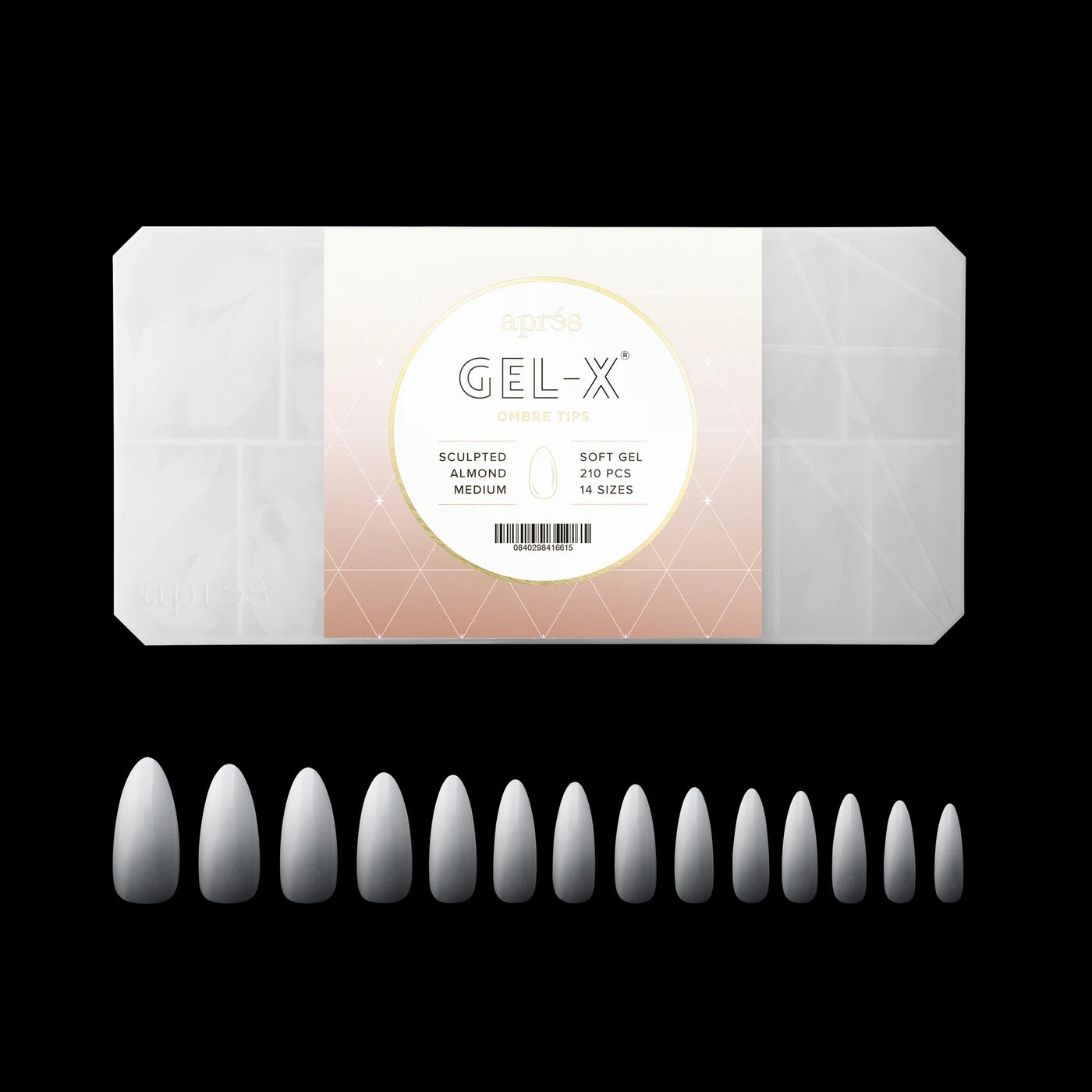 APRES - Gel-X® Ombre Sculpted Almond Medium Box of Tips (210pcs)