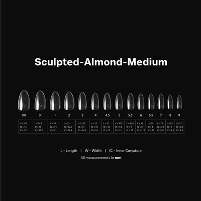 APRES - Gel-X Sculpted Almond Medium 2.0 Box of Tips 14 sizes