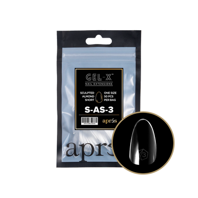 APRES - GEL-X® SCULPTED ALMOND SHORT REFILL TIP BAG