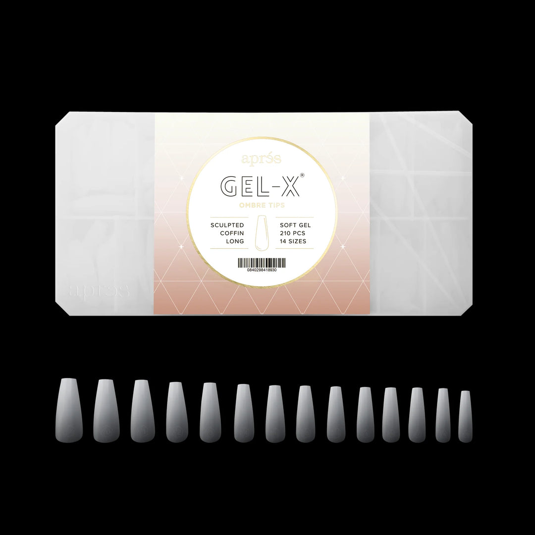 APRES - Gel-X® Ombre Sculpted Coffin Long Box of Tips (210pcs)