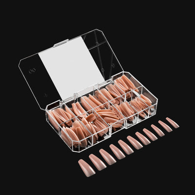 APRES - Neutrals Lila Sculpted Coffin Long Box of Tips (150pcs)