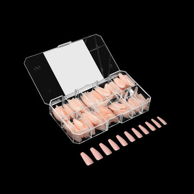 APRES - Gel-X® Neutrals Sculpted Chloe Coffin Long Box of Tips (150pcs)