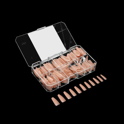 APRES - Gel-X® Neutrals Sculpted Emma Coffin Long Box of Tips (150pcs)