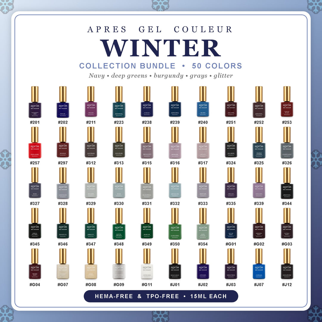 APRES Gel Couleur Winter Collection Bundle - 50 HEMA-Free &amp; TPO-Free Colors