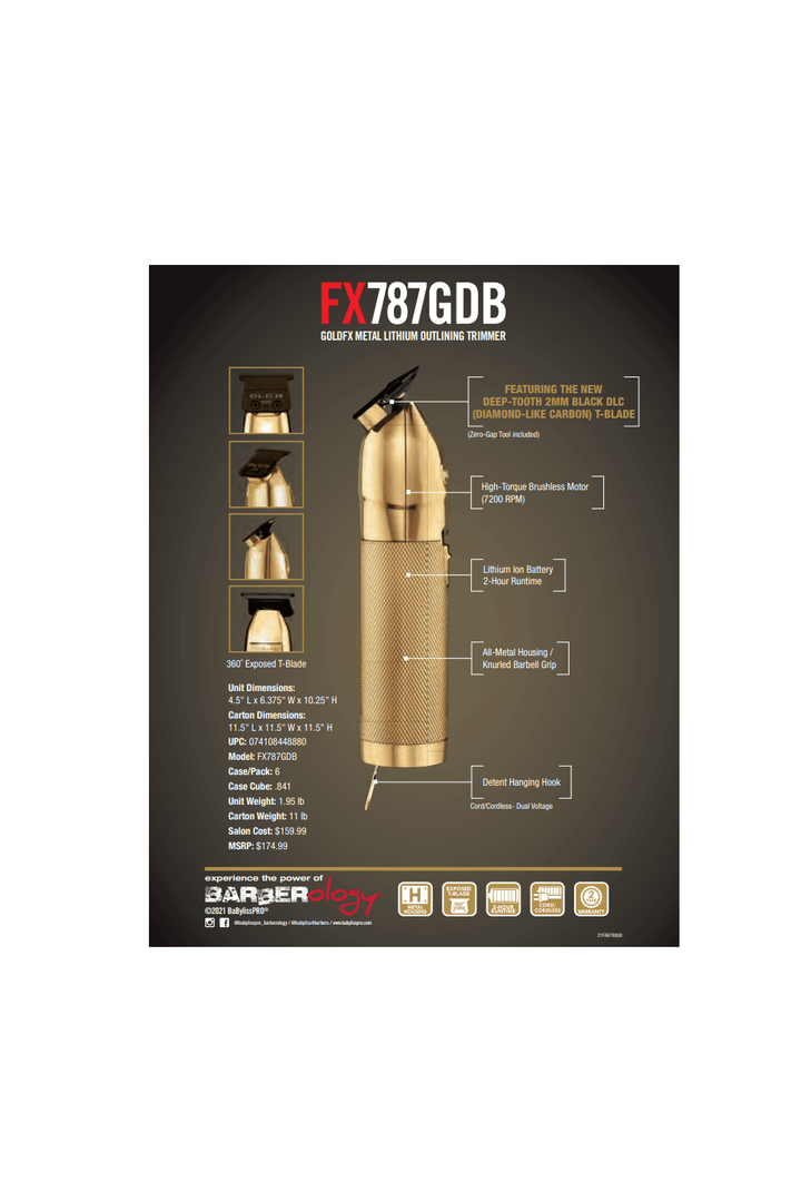 BabylissPro GoldFX Trimmer with DLC 2.0 