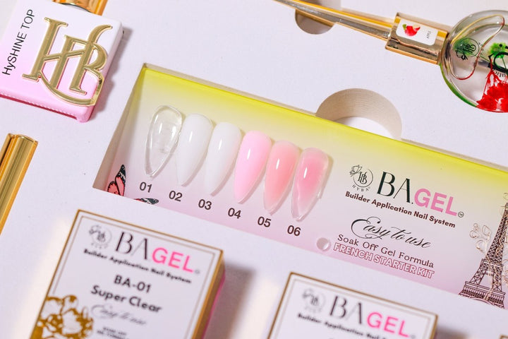 HyBa BA.GEL Builder Gel System - PARIS FRENCH Starter Kit