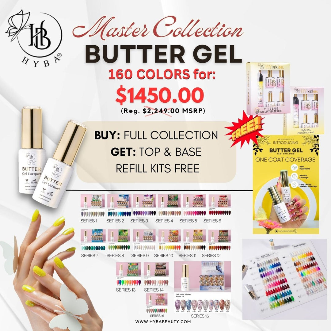HyBa BUTTER GEL Full Collection / SERIES # 1-#16 - Free Top & Base Refill Kits