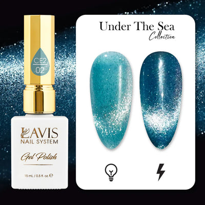 LAVIS Cat Eyes CE2 - 02 - Gel Polish 0.5 oz - Under The Sea Collection