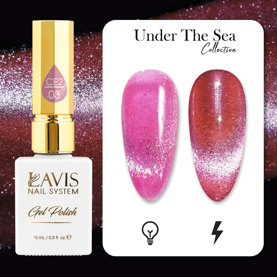 LAVIS Cat Eyes CE2 - 03 - Gel Polish 0.5 oz - Under The Sea Collection