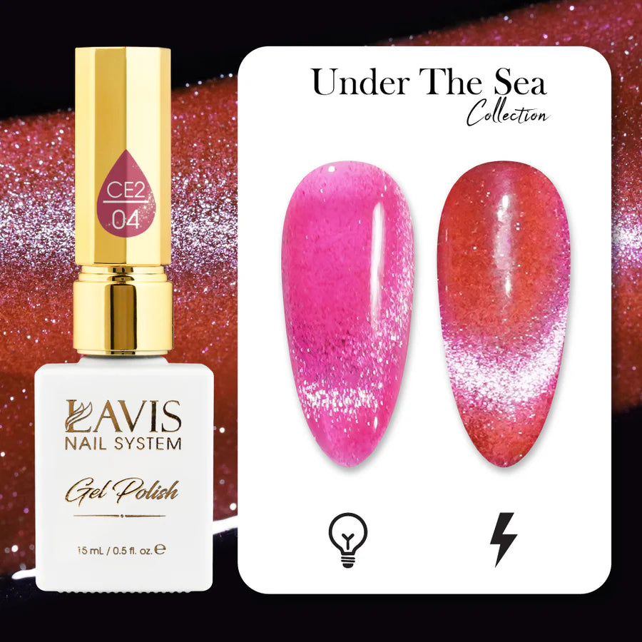 LAVIS Cat Eyes CE2 - 04 - Gel Polish 0.5 oz - Under The Sea Collection