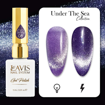 LAVIS Cat Eyes CE2 - 08 - Gel Polish 0.5 oz - Under The Sea Collection