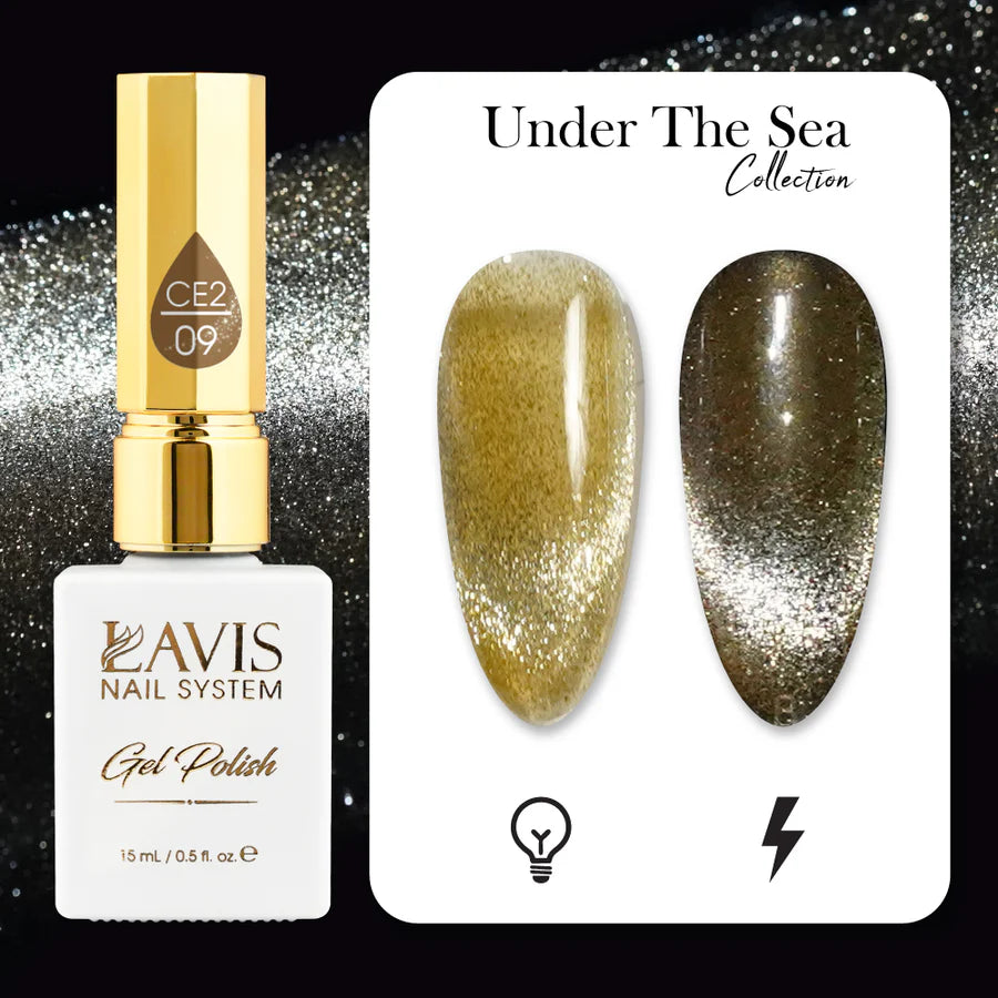 LAVIS Cat Eyes CE2 - 09 - Gel Polish 0.5 oz - Under The Sea Collection