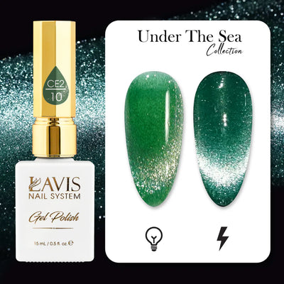 LAVIS Cat Eyes CE2 - 10 - Gel Polish 0.5 oz - Under The Sea Collection